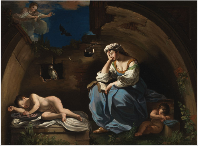 De peinzende muze - Guercino