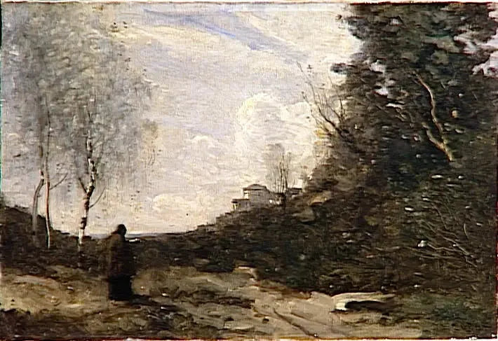 De rustieke muze - Jean-Baptiste Camille Corot