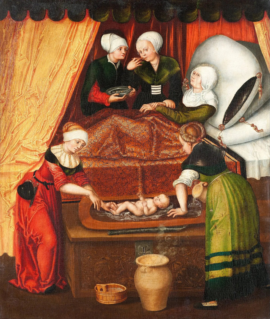 De geboorte van Johannes de Doper - Lucas Cranach de Oudere