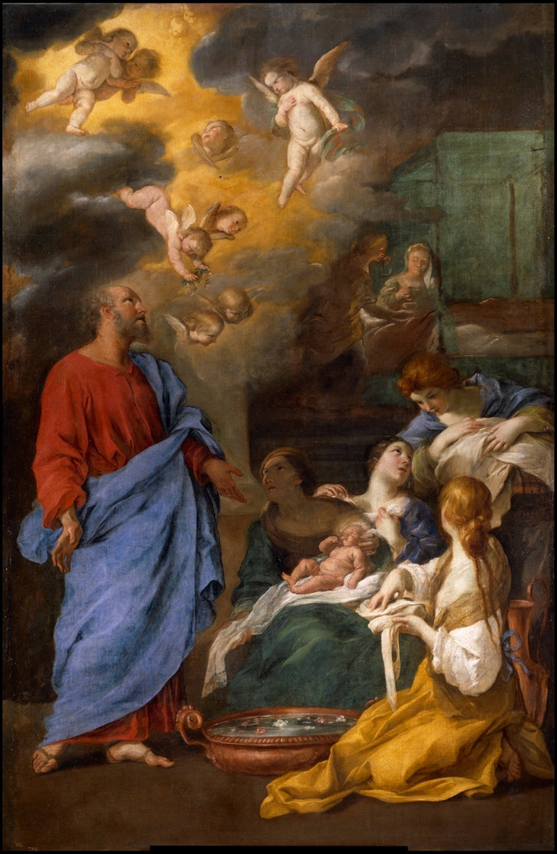 De geboorte van Johannes de Doper - Andrea Sacchi