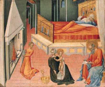 De Geboorte van Johannes de Doper: Panel van de predella - Giovanni di Paolo