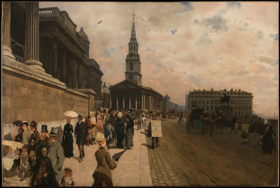 De National Gallery en de Sint-Maartenkerk (Londen) - Giuseppe De Nittis
