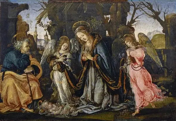 De Geboorte met twee engelen - Filippino Lippi