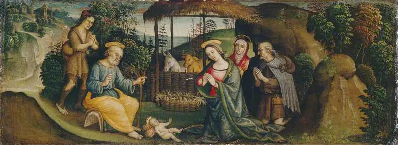 De Geboorte met Sint-Brigida - Pietro Perugino