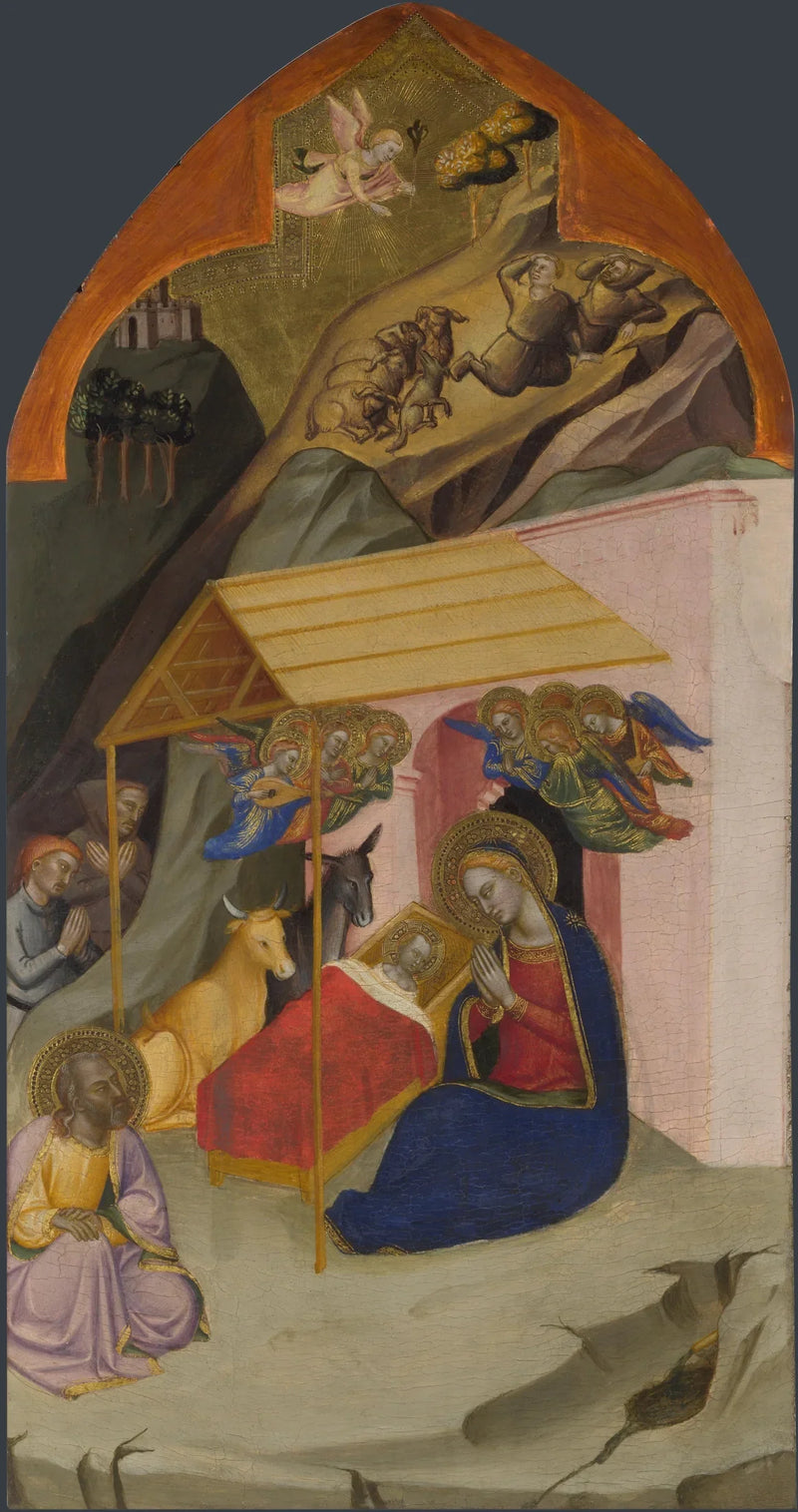 De Geboorte en de Aankondiging aan de herders - Jacopo di Cione