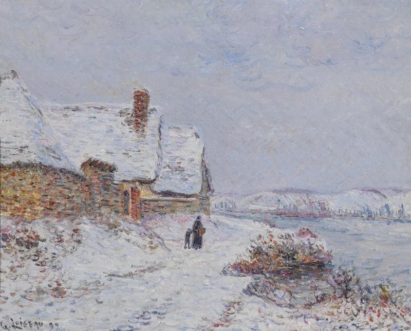 De sneeuw in Tournedos sur Seine - Gustave Loiseau
