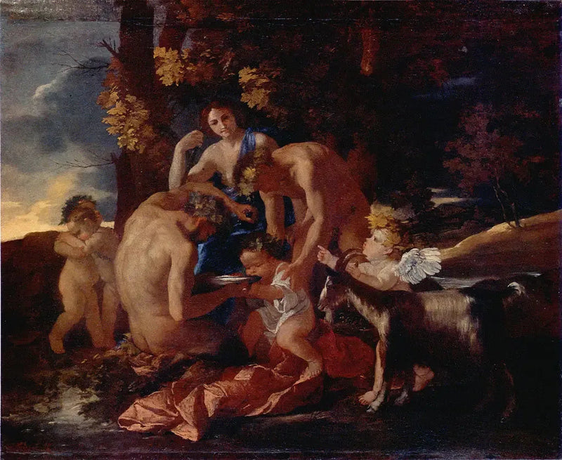 Het Voedsel van Bacchus - Nicolas Poussin