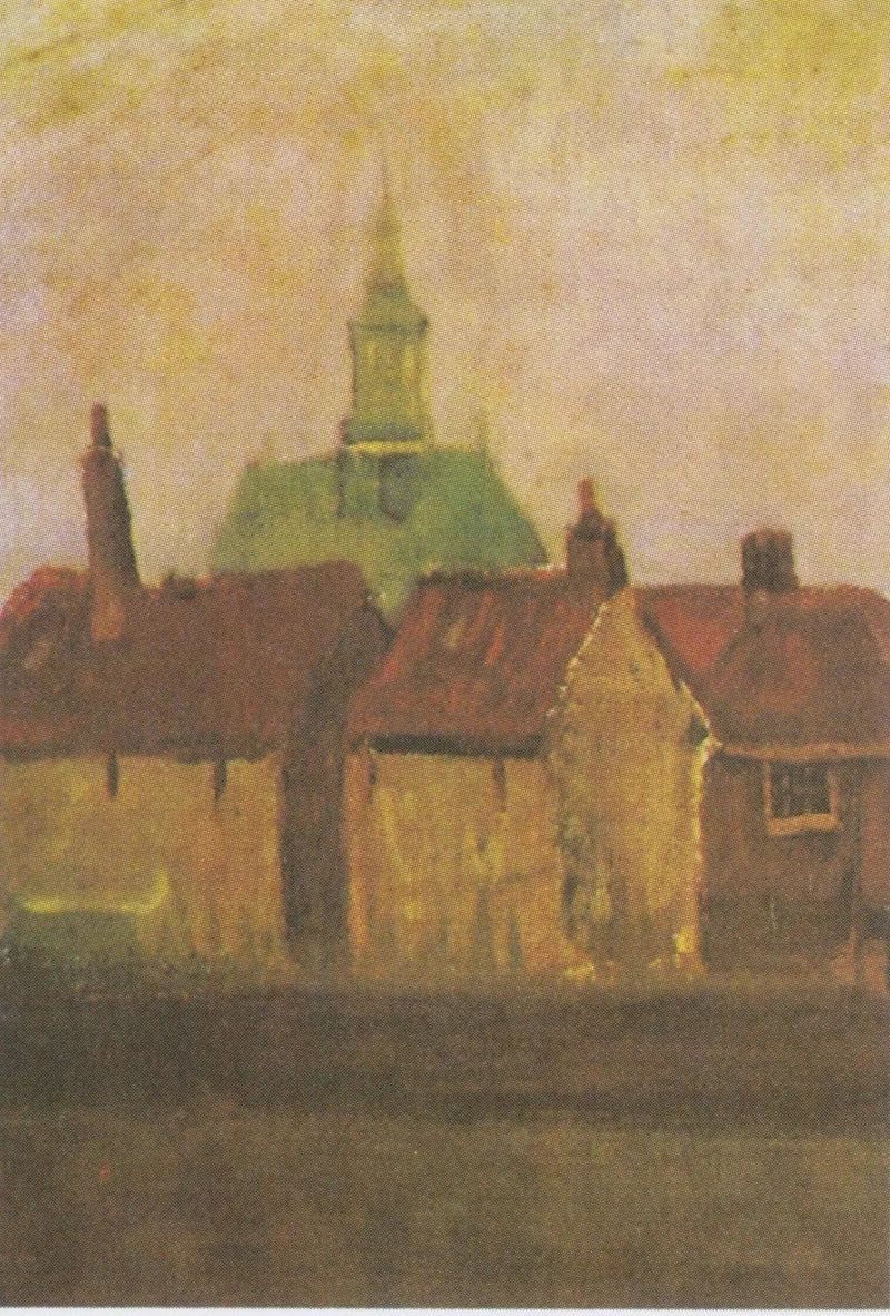 De nieuwe kerk en de oude huizen van Den Haag - Vincent van Gogh
