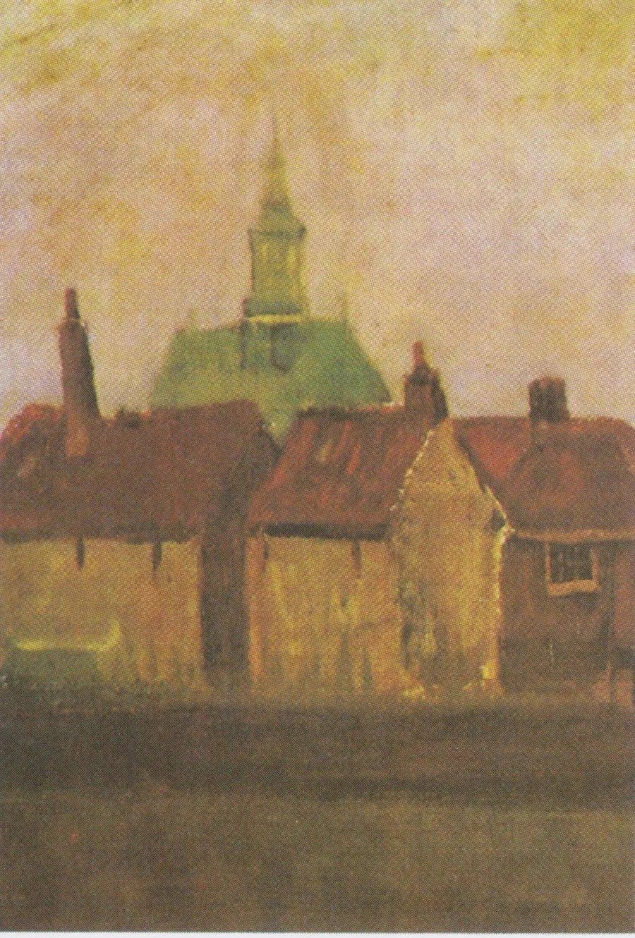 De nieuwe kerk en de oude huizen van Den Haag - Vincent van Gogh