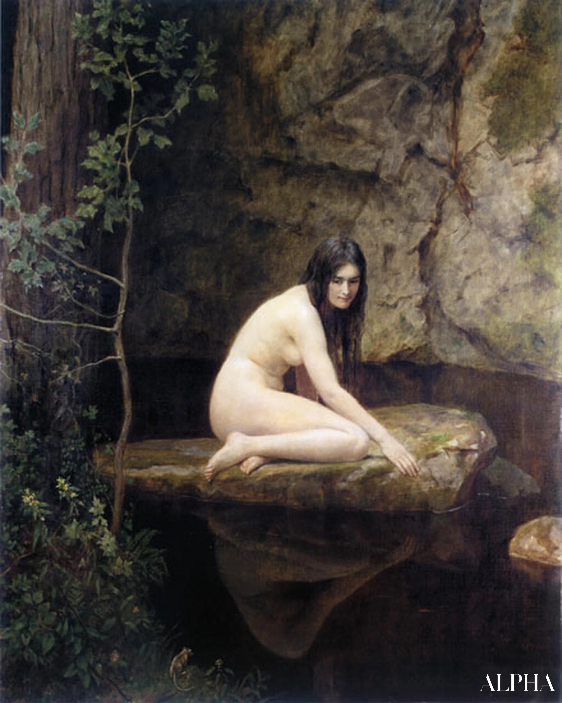 De waternimf van John Collier - Reproducties van schilderijen en hoogwaardige schilderijen