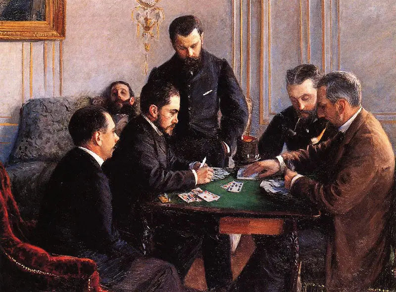 Het Bésigue Spel - Gustave Caillebotte