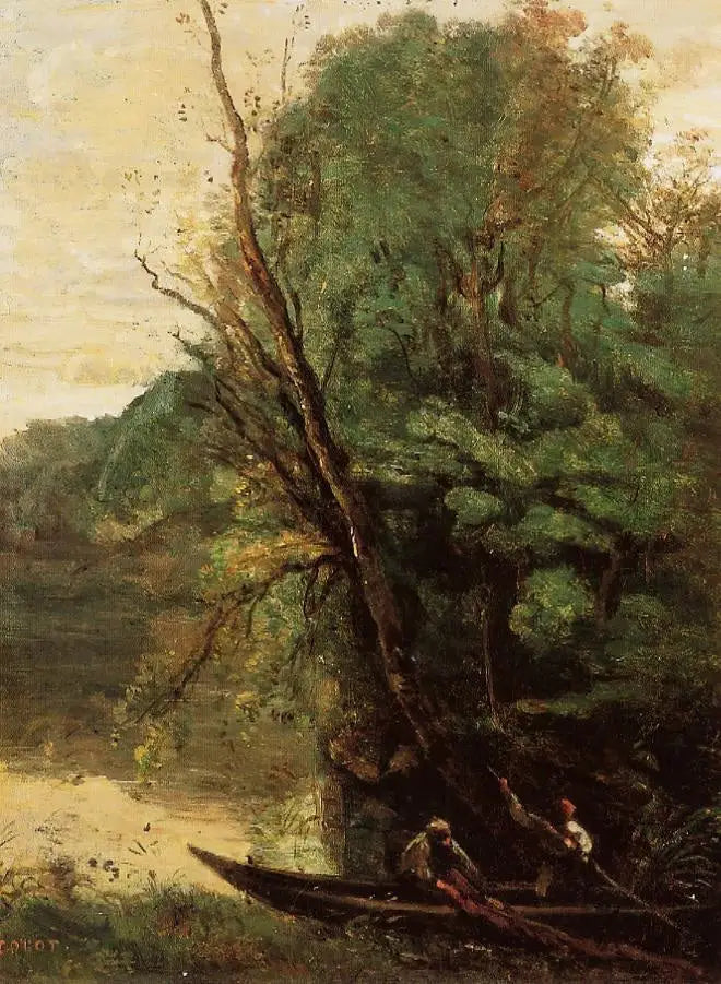 De visser met sleepnet - Jean-Baptiste Camille Corot