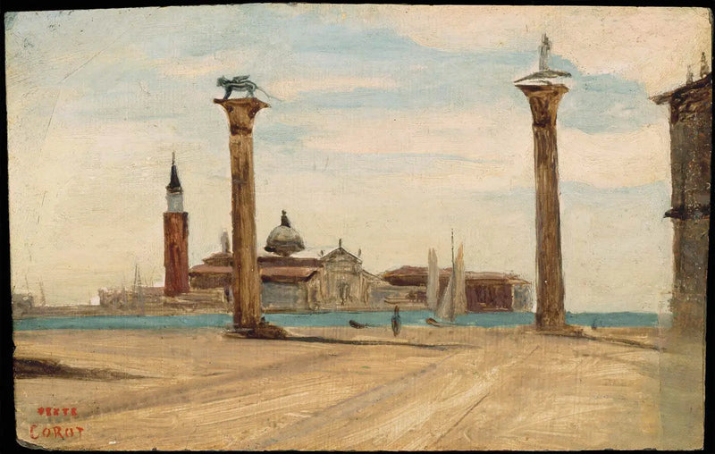 La Piazzetta, Venetië - Jean-Baptiste Camille Corot