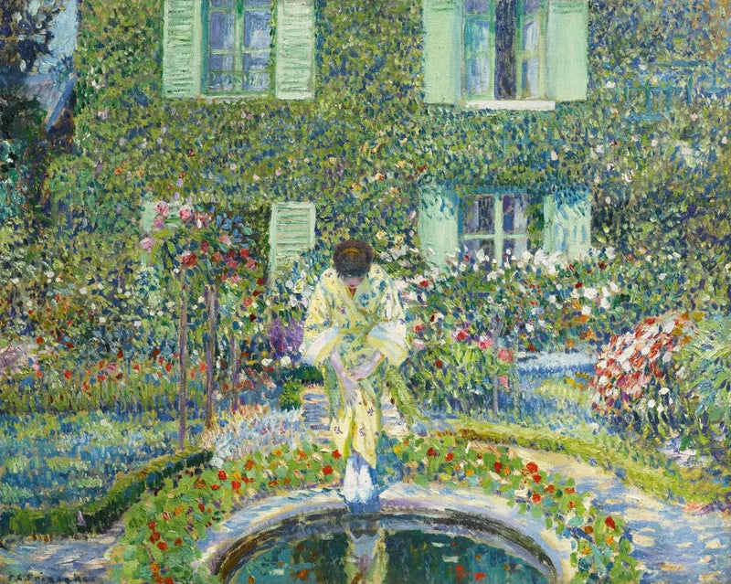 Het tuinzwembad - Frederick Carl Frieseke