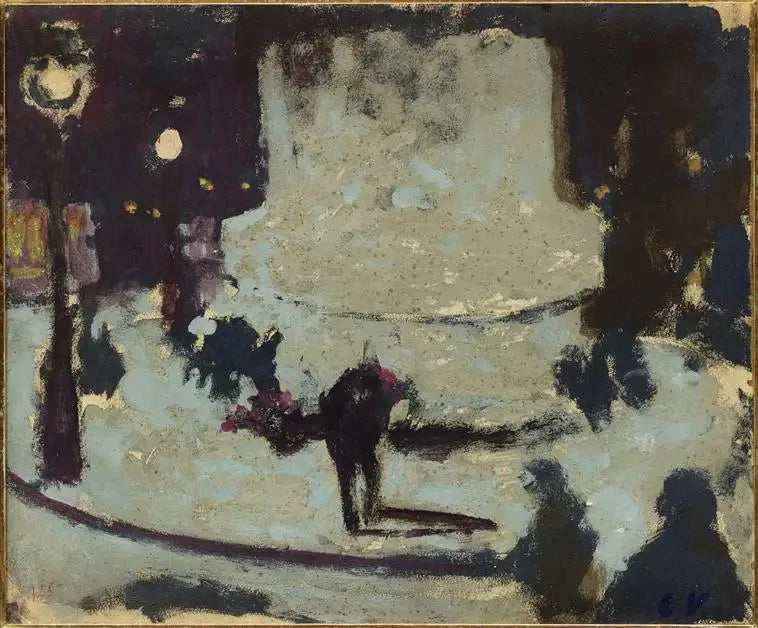 La Place Clichy, sokkel van het standbeeld - Édouard Vuillard