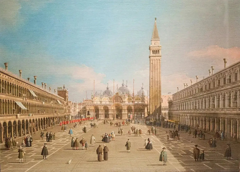 Het Plein van San Marco en de Basiliek, Venetië - Canaletto