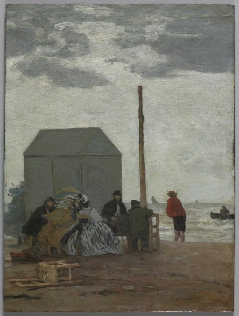 Het strand in Deauville - Eugène Boudin