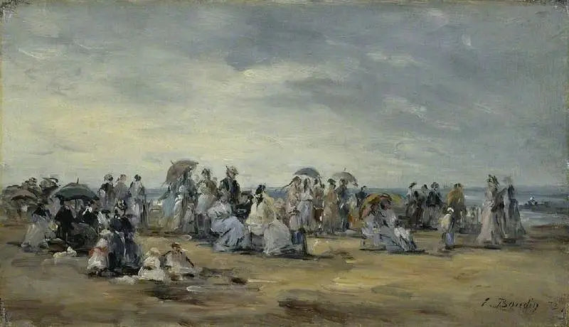 Het strand van Trouville - Eugène Boudin