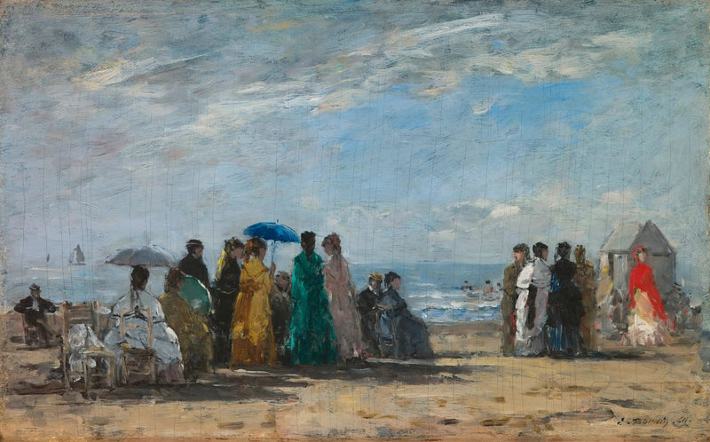 Het strand van Trouville - Eugène Boudin