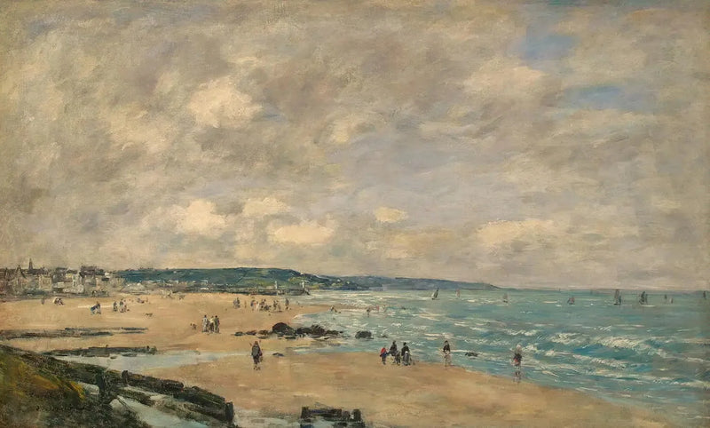 Het strand van Trouville - Eugène Boudin