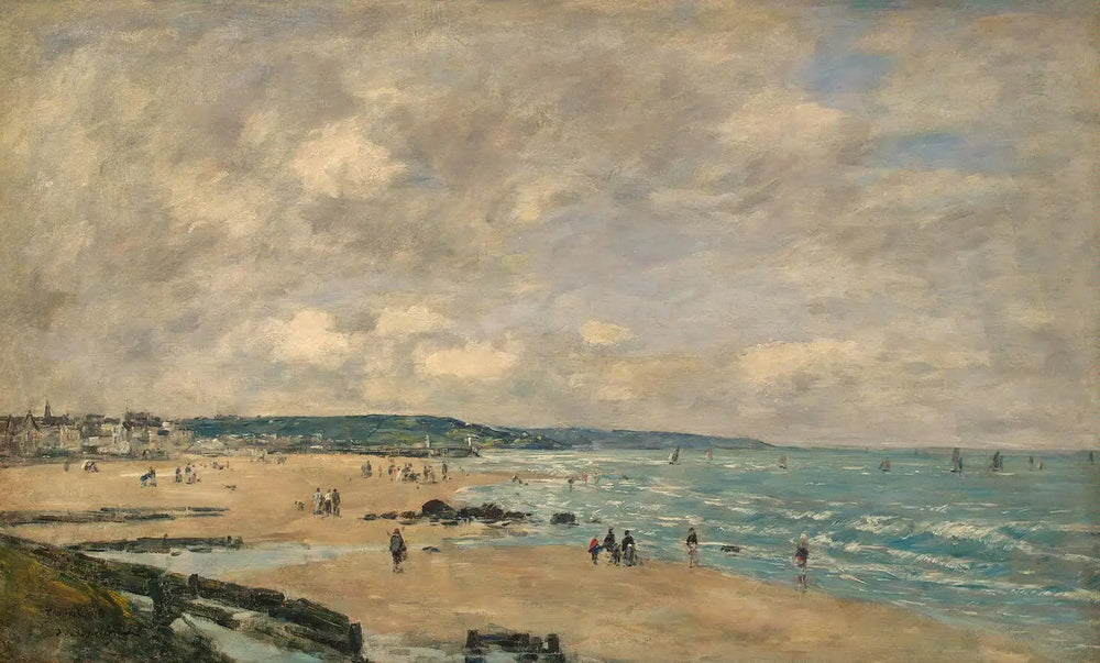 La plage à Trouville - Eugène Boudin image 1 reproduction artisanale de tableau