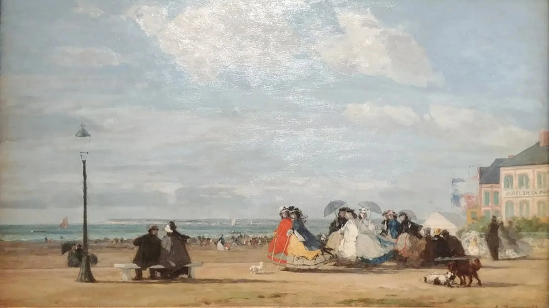 Het Strand van Trouville - Keizerin Eugénie en haar Suite - Eugène Boudin