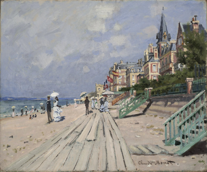 Het strand in Trouville W156 - Claude Monet