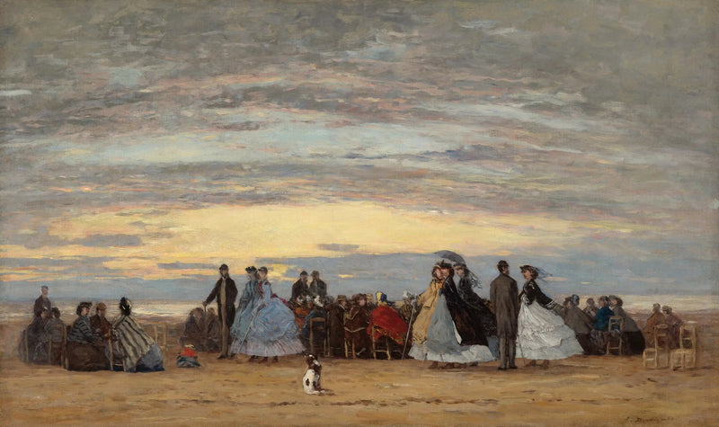Het strand bij Villerville - Eugène Boudin