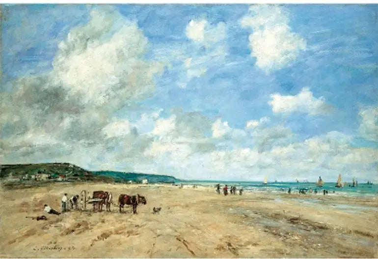 Het Strand van Deauville - Eugène Boudin