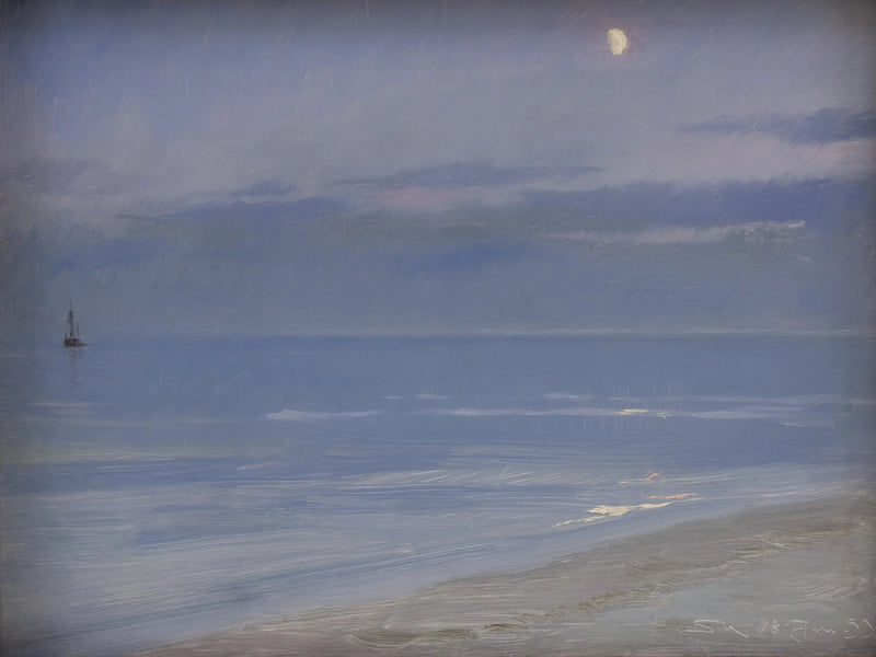 Het strand van Skagen bij maanlicht - Peder Severin Krøyer