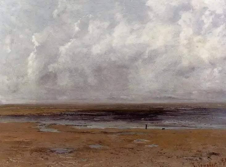 Het strand van Trouville bij laag water - Gustave Courbet