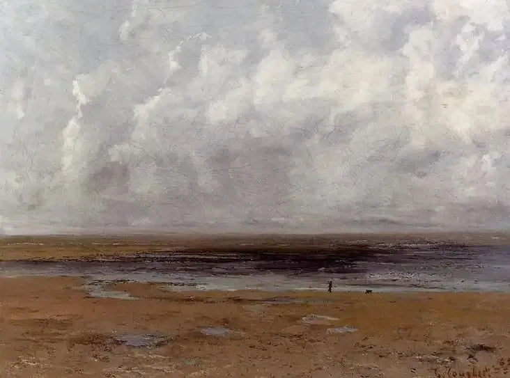 Het strand van Trouville bij laag water - Gustave Courbet