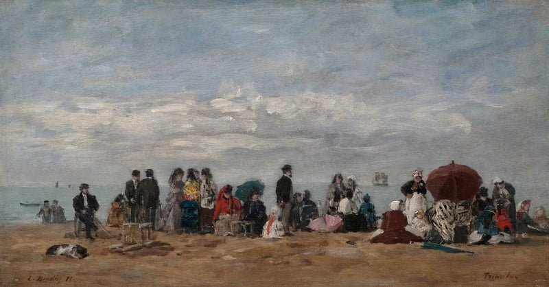 Het strand van Trouville - Eugène Boudin