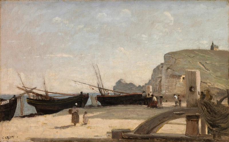 Het Strand, Étretat - Jean-Baptiste Camille Corot
