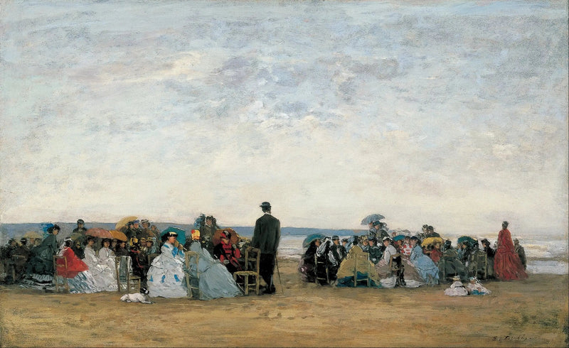 Het Strand bij Trouville - Eugène Boudin