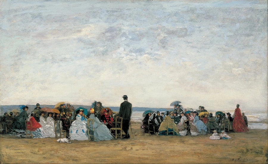 Het Strand bij Trouville - Eugène Boudin
