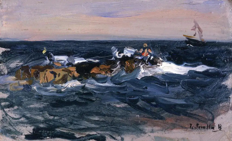 Het strand, Valencia (Runderen die een boot trekken) - Joaquín Sorolla