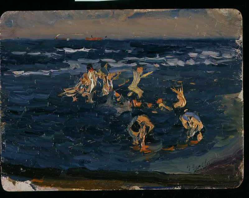Het Strand, Valencia (Jongens in de Golven) - Joaquín Sorolla