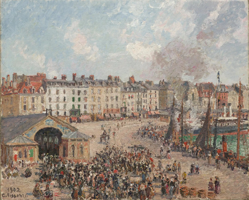 De Visspecerij in Dieppe - Camille Pissarro