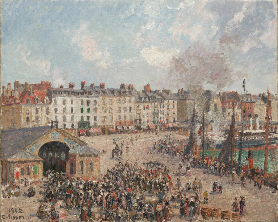 De Visspecerij in Dieppe - Camille Pissarro