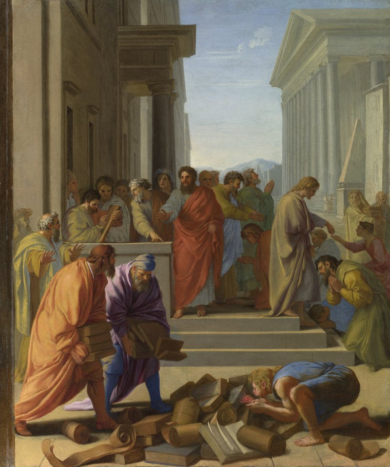 De Prediking van Sint Paulus te Efeze - Eustache Le Sueur