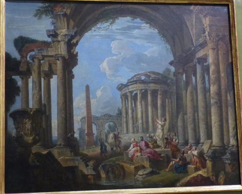 De Prediking in antieke ruïnes - Giovanni Paolo Panini

Source:
La Prédication dans des ruines antiques - Giovanni Paolo Panini