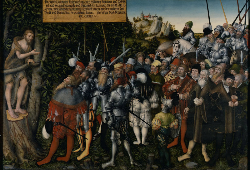 De prediking van Johannes de Doper - Lucas Cranach de Oudere