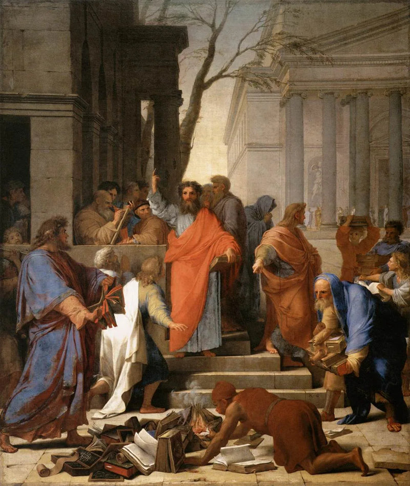 De Prediking van de heilige Paulus in Efeze - Eustache Le Sueur