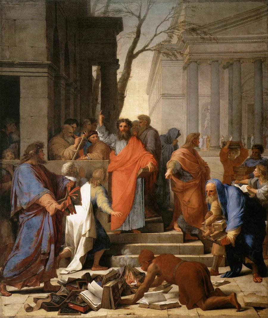 De Prediking van de heilige Paulus in Efeze - Eustache Le Sueur