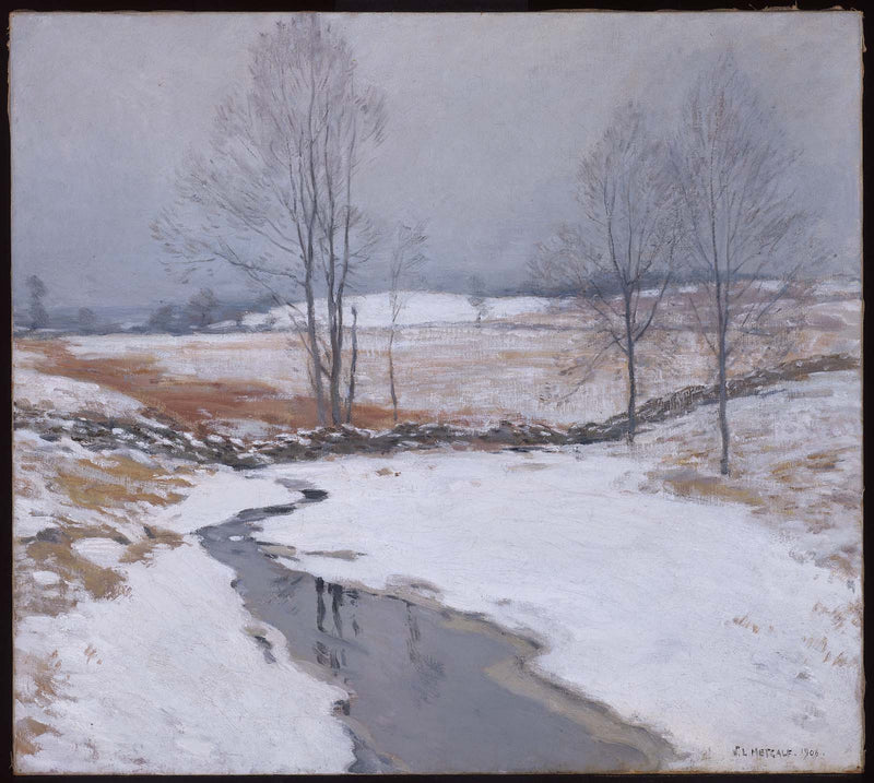 De eerste sneeuw - Willard Metcalf