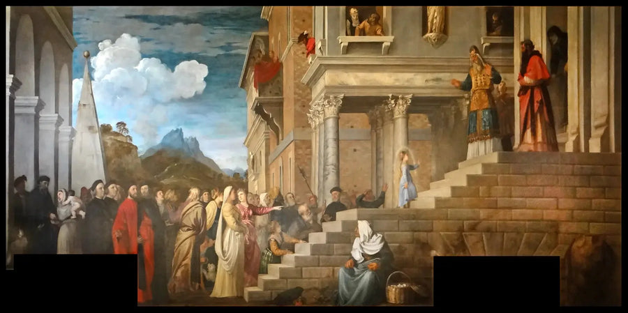 De Presentatie van Maria in de Tempel - Titian
