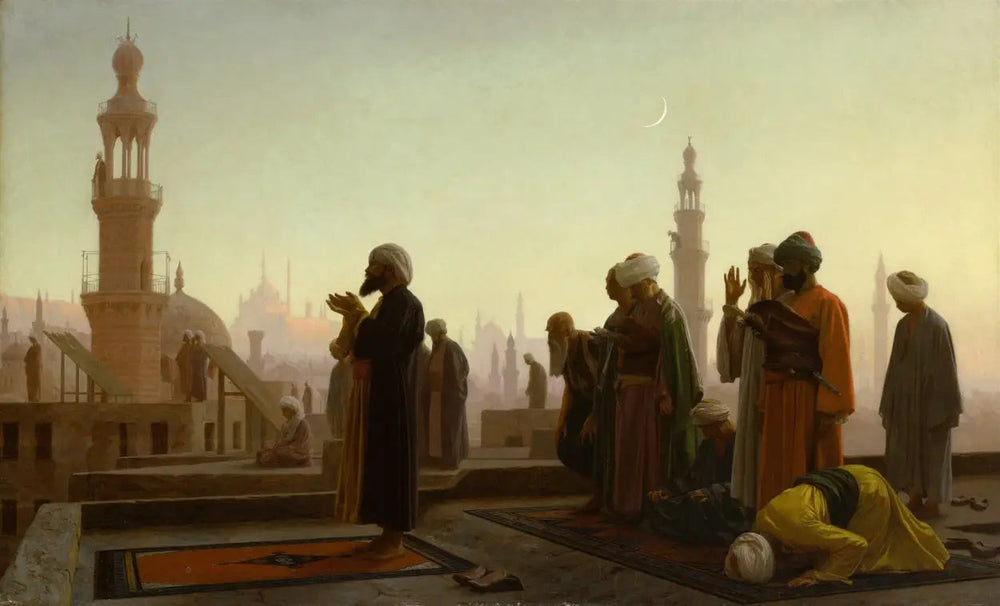Reproduction du tableau « La prière au Caire - Jean-Léon Gérôme » par Alpha Reproduction en peinture à l’huile
