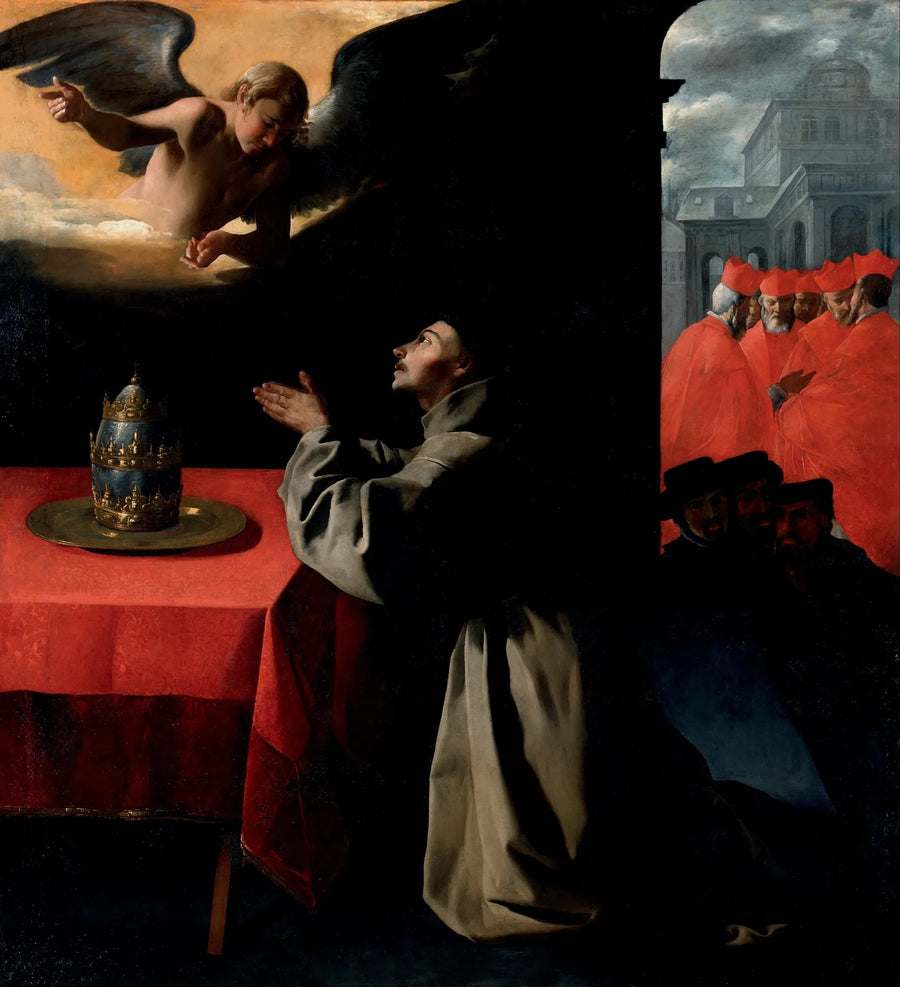 Het gebed van Sint Bonaventura over de keuze van de nieuwe paus - Francisco de Zurbarán