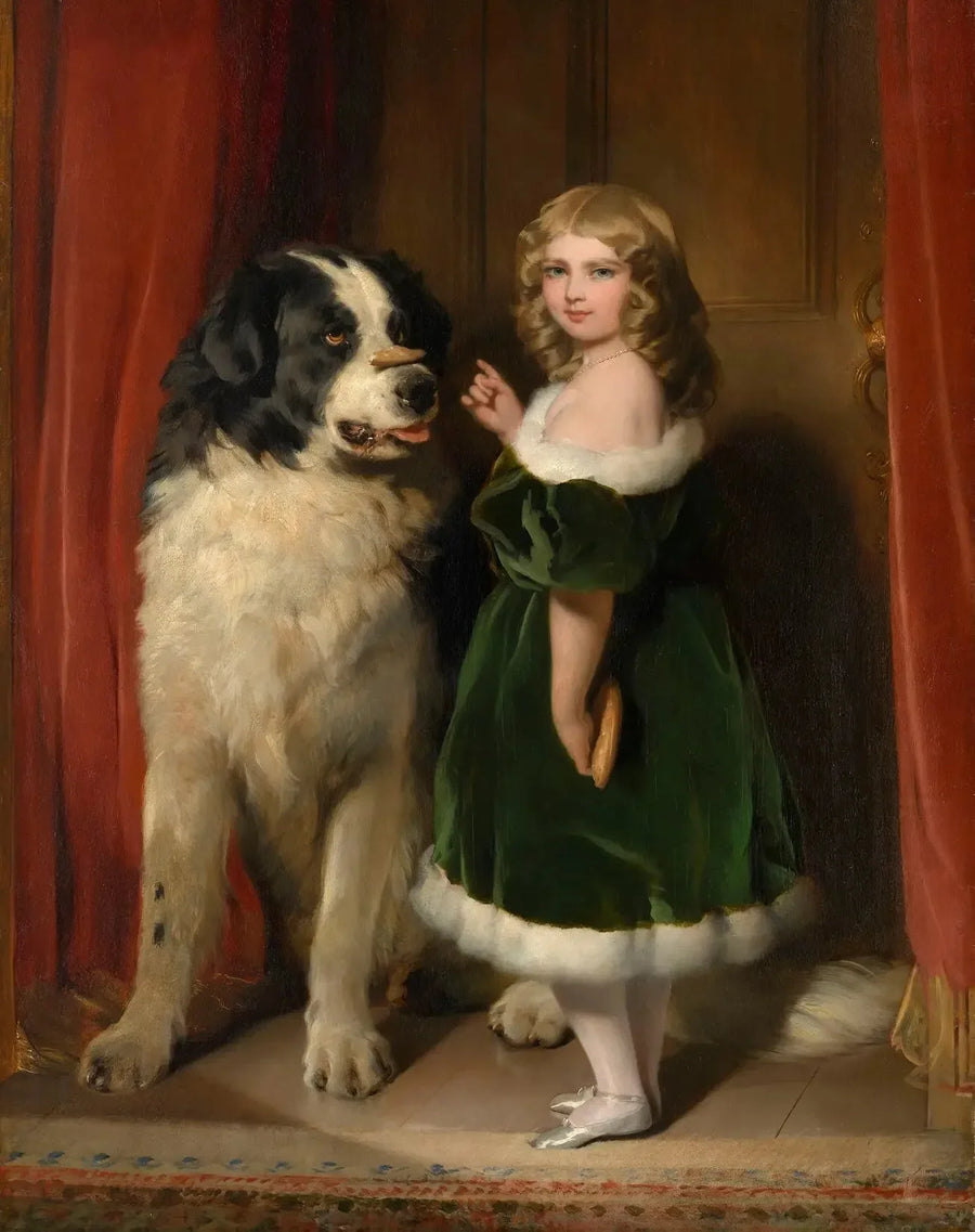 De prinses Mary van Cambridge met Nelson, een Newfoundland-hond - Edwin Henry Landseer

Source:
La princesse Mary de Cambridge avec Nelson, un chien Terre-Neuve - Edwin Henry Landseer